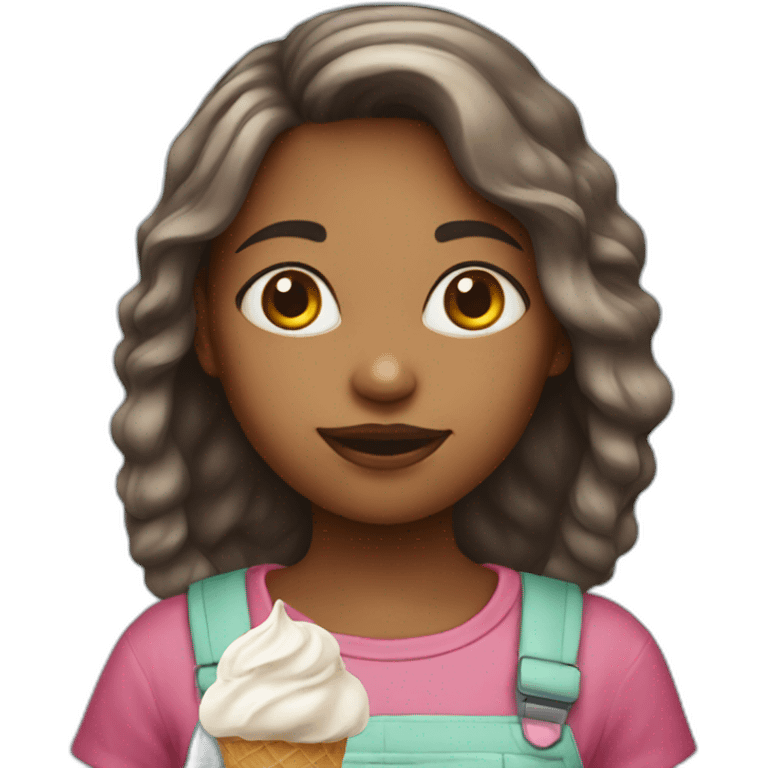 Girl child with ice-cream  emoji