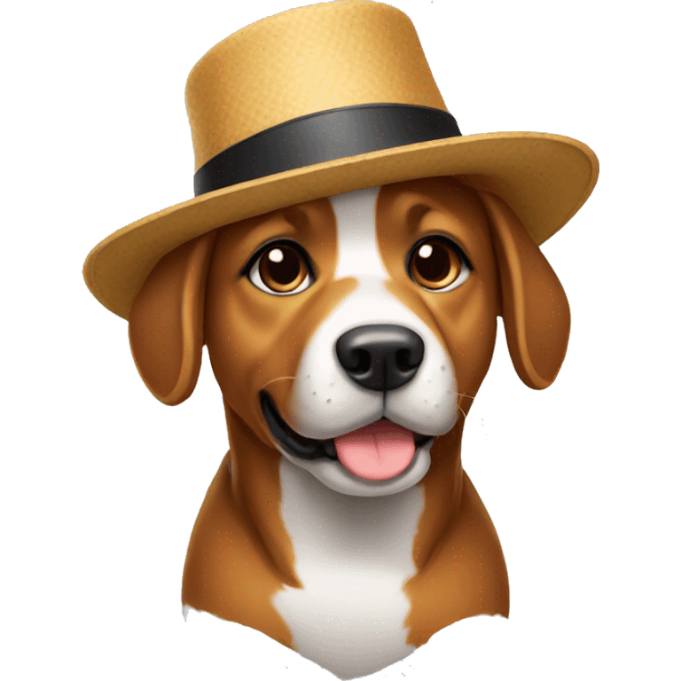 Dog with a hat emoji