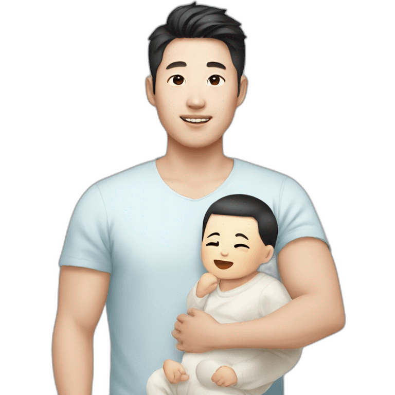 A Korean guy and a baby emoji