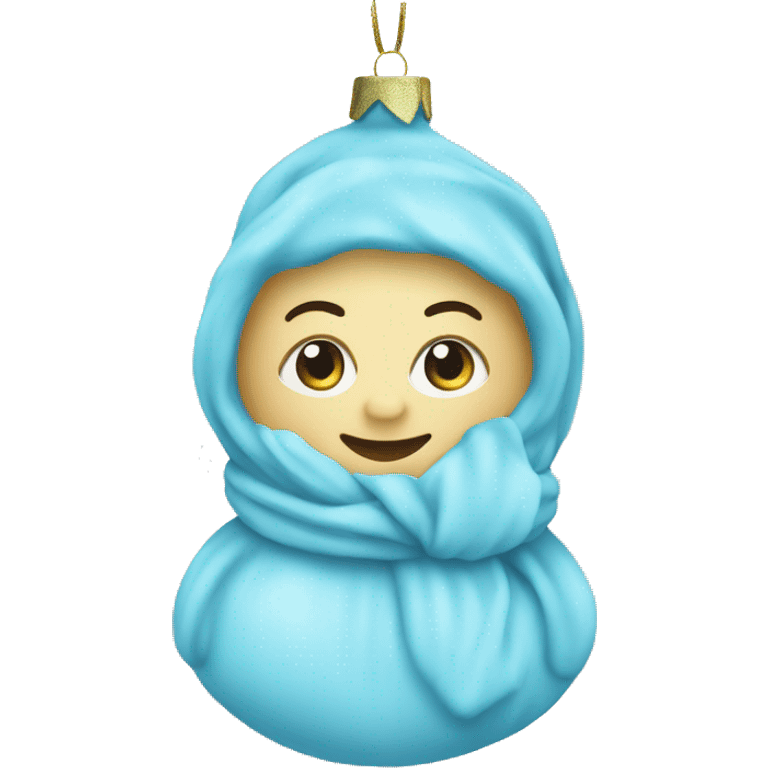 Baby blue Christmas tree ornaments  emoji