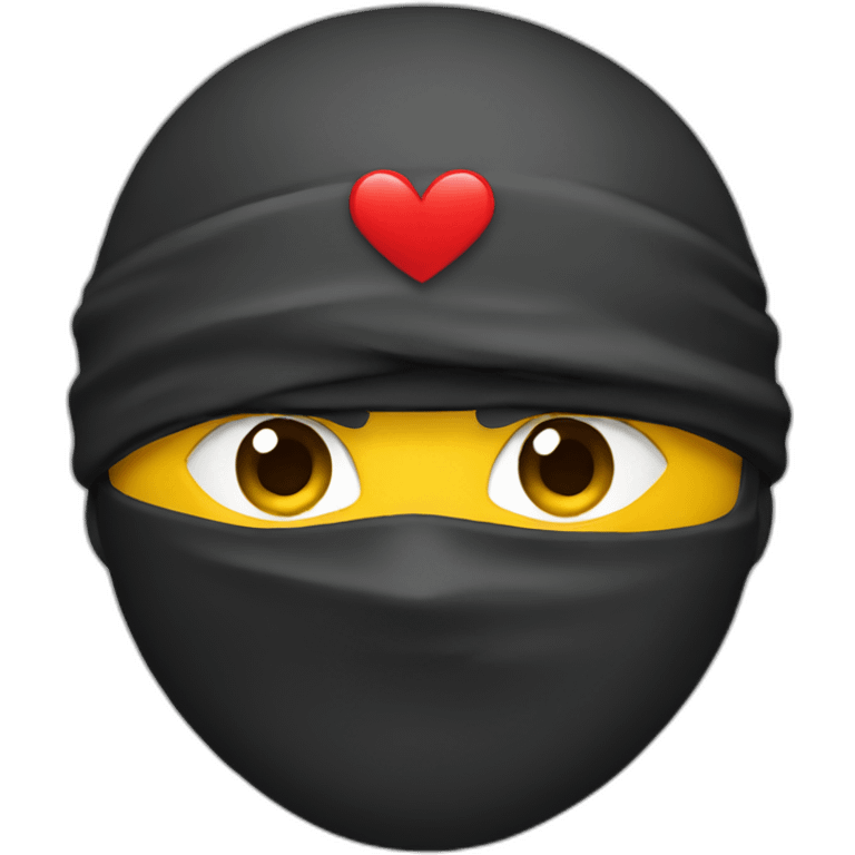 ninja-face-with-heart emoji