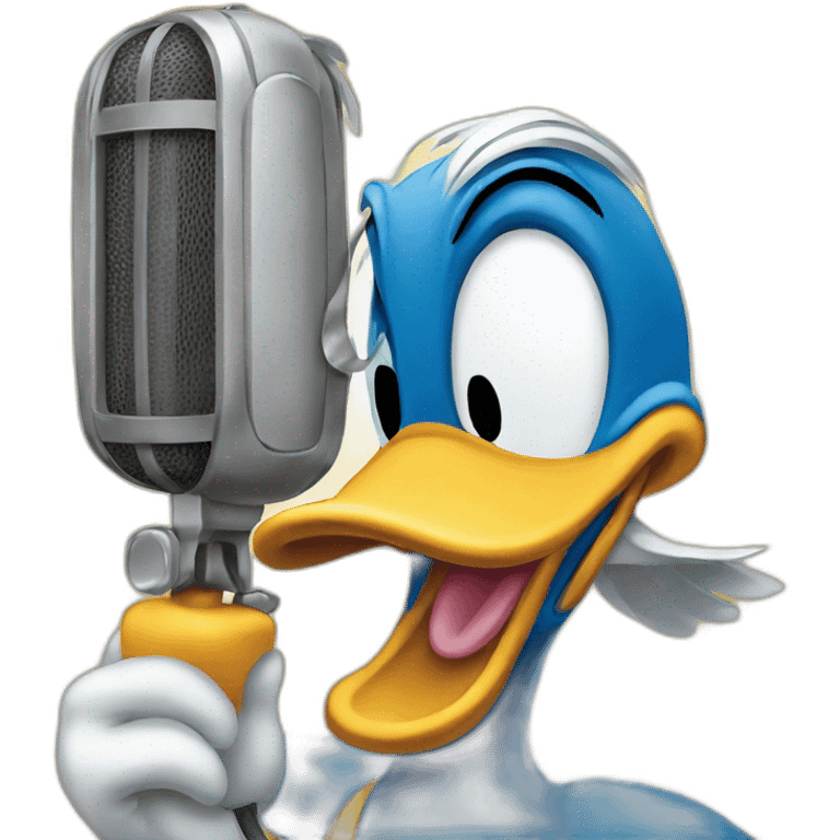 Donald Duck doing radio emoji