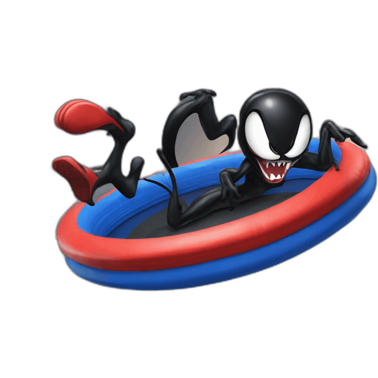 Venom as trump on a trampoline emoji