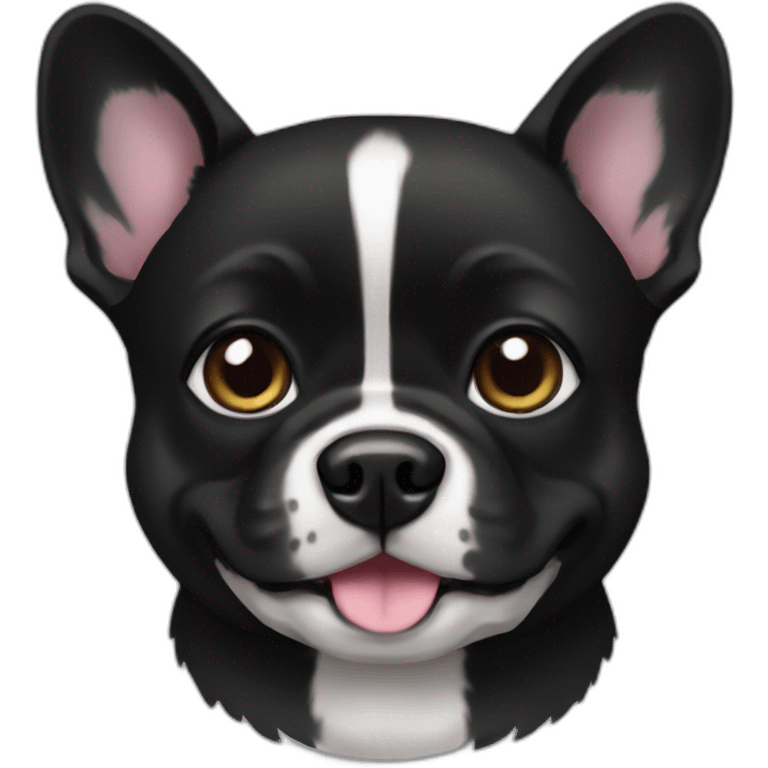 Pomsky-french bulldog- dog- black emoji