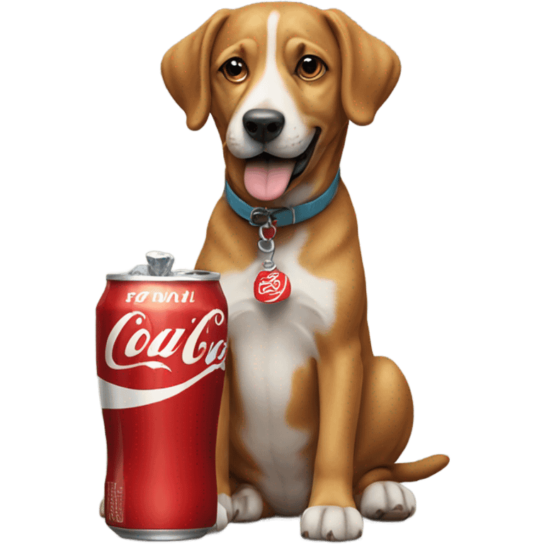 Dog drinking coke emoji