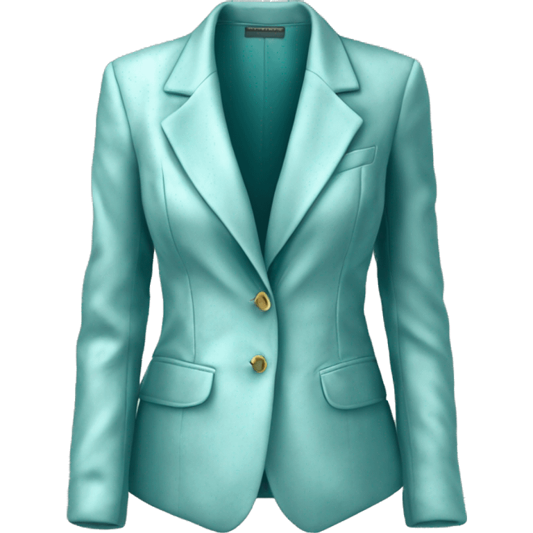 Hyper Realistic isolated velvet light robins egg blue feminine blazer jacket. emoji