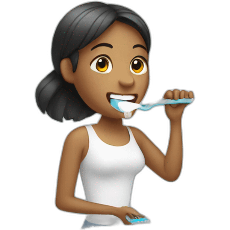 Woman brushing teeth emoji