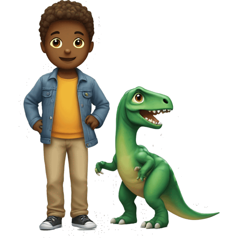 Child with dinosaur  emoji