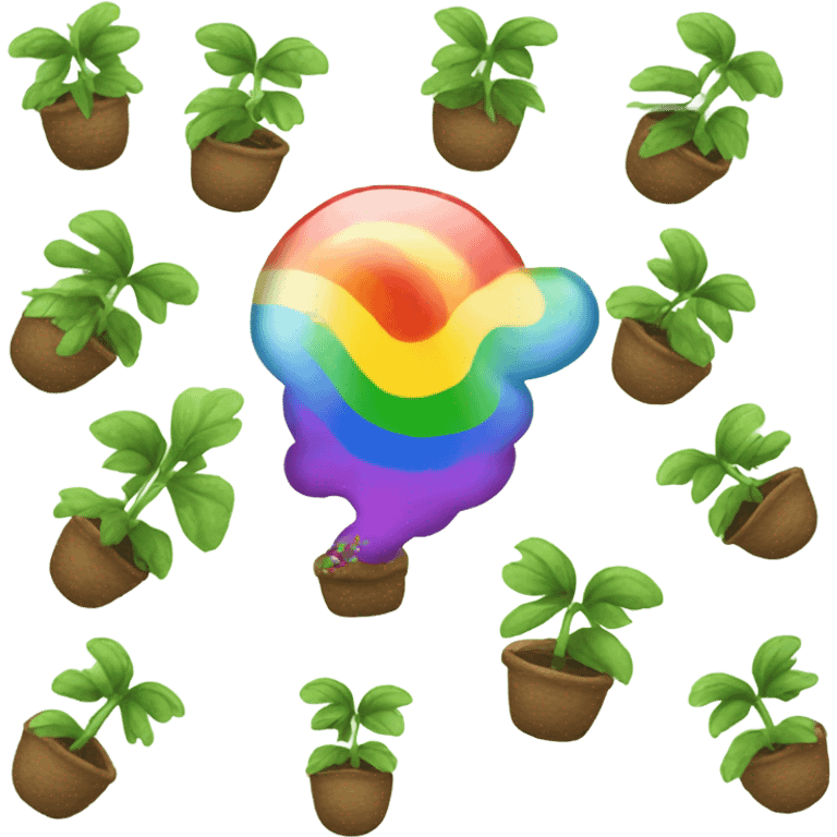 Plant pooping rainbows  emoji