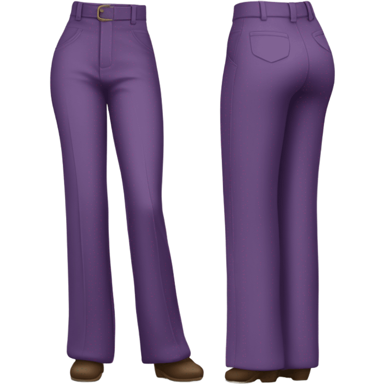 Realistic isolated pair of high waist long wide leg dressy casual pants in purple emoji