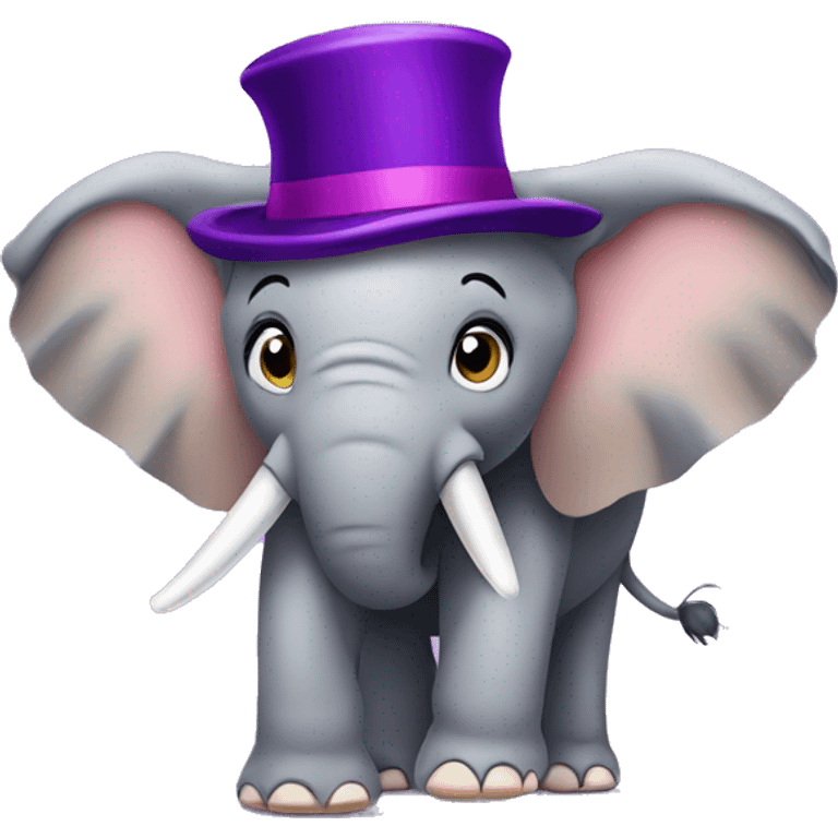 Elephant with a purple hat emoji