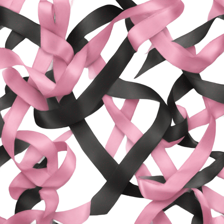 Pink and black ribbon emoji