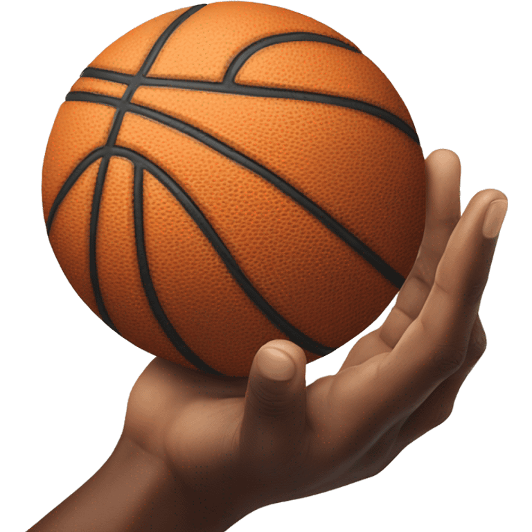 A hand throws a basketball emoji