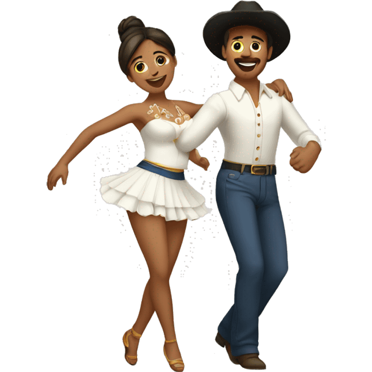 Pareja bailando cueca chilena emoji