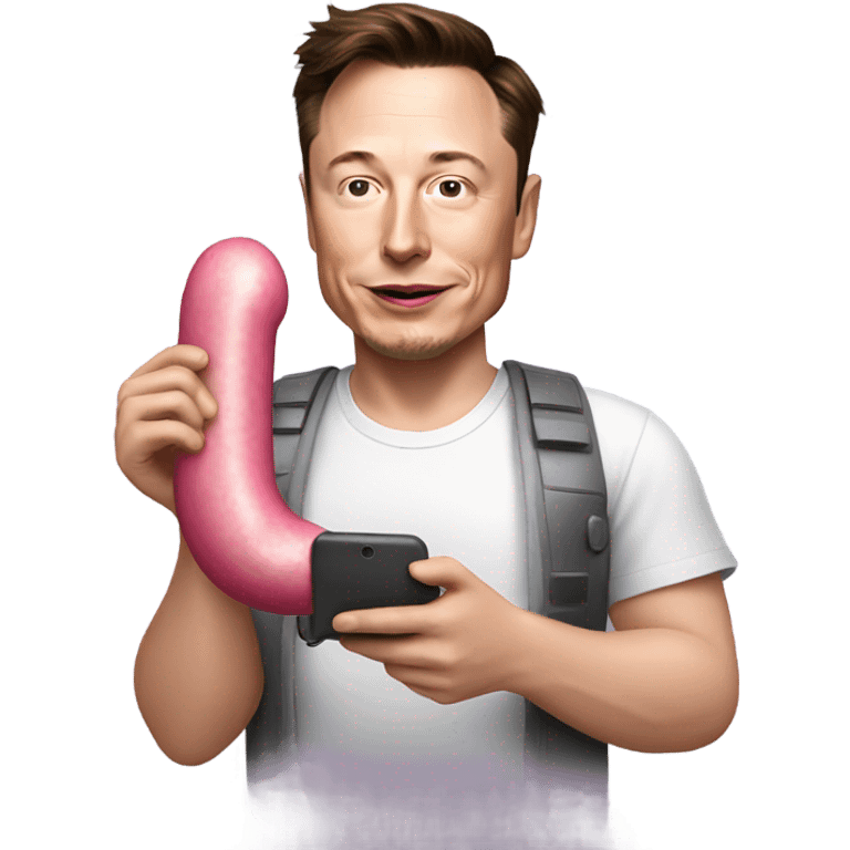 elon musk holding pink susage phone emoji