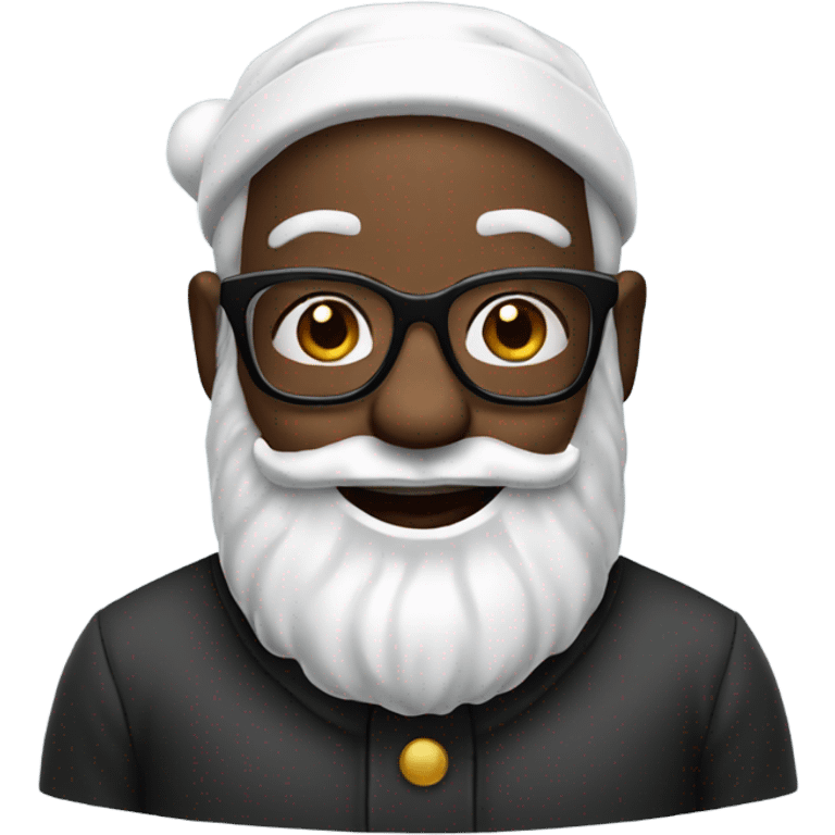 Black Santa Claus smiling with glasses emoji