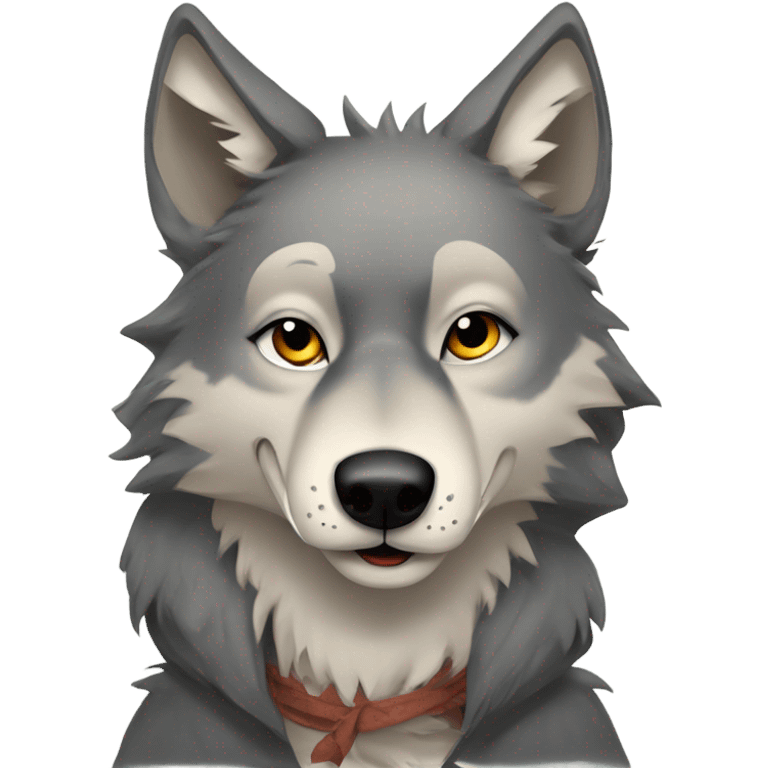 wolf in the style of Chiara Bautista emoji