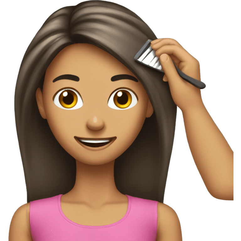 Brushing hair emoji