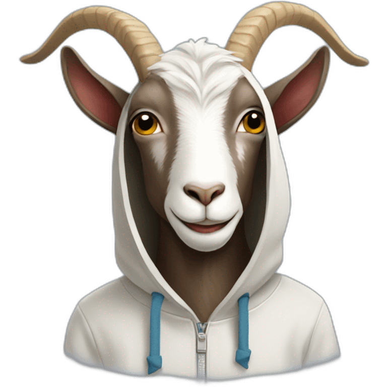 Goat wearing a hoodie  emoji