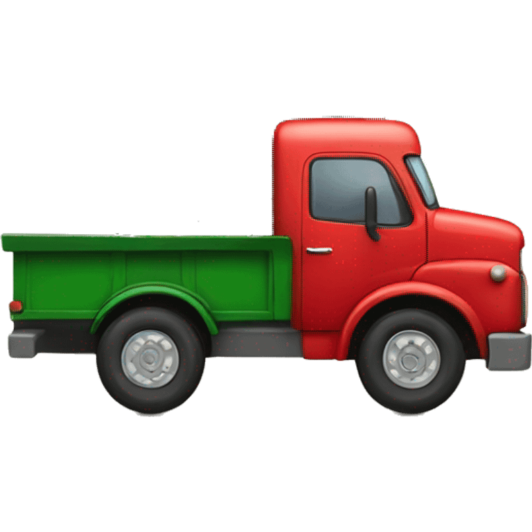 Little red truck hauling a Christmas tree emoji