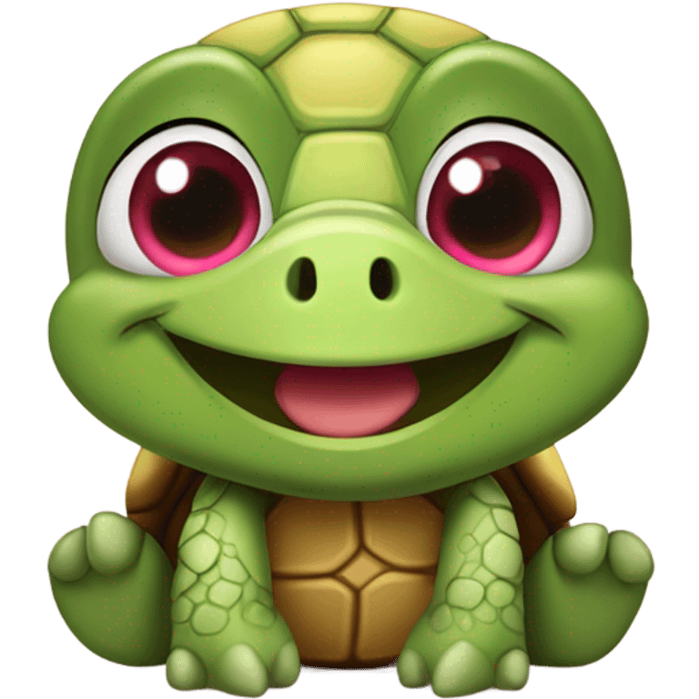 Gay Happy turtle that has love hearts for eyes emoji