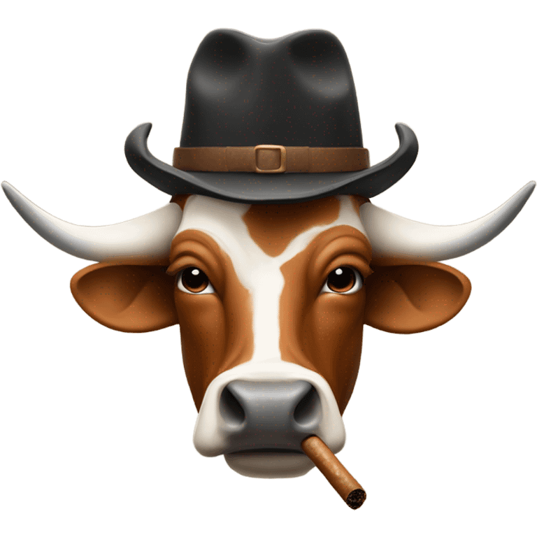 Longhorn bull with smoking nostrils and a cigar emoji