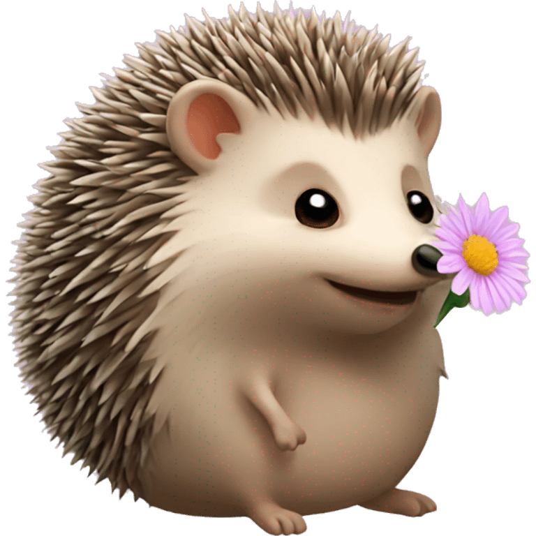 Hedgehog with flower emoji