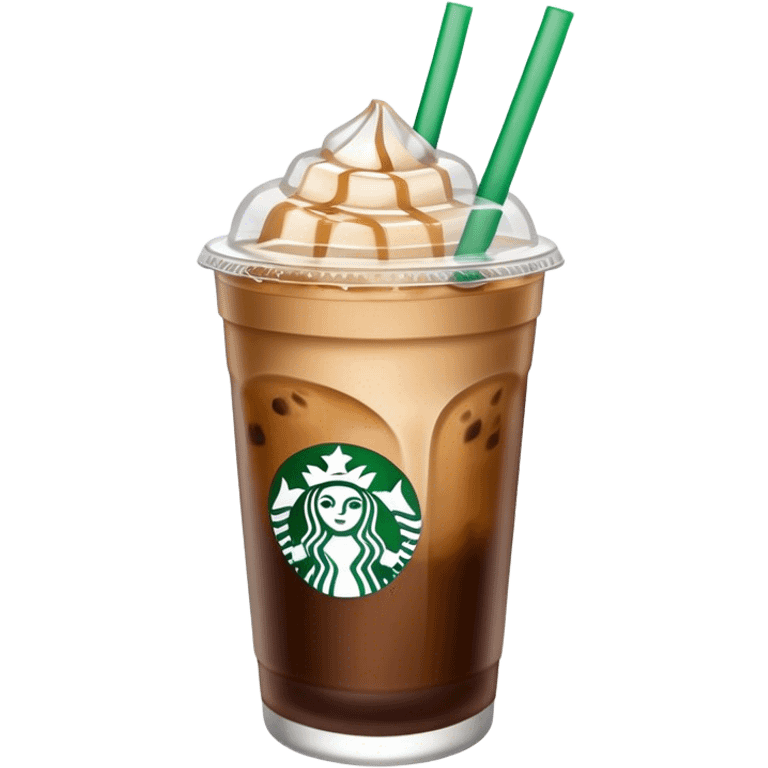 Starbuck ice coffee with ice cubes emoji