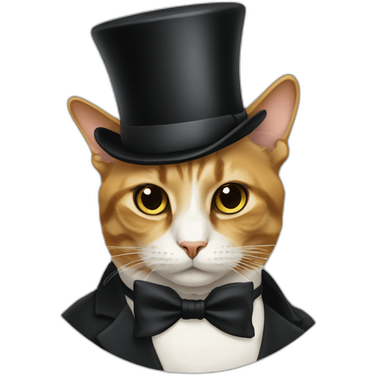 cat wearing bowtie, monocle, and tophat emoji