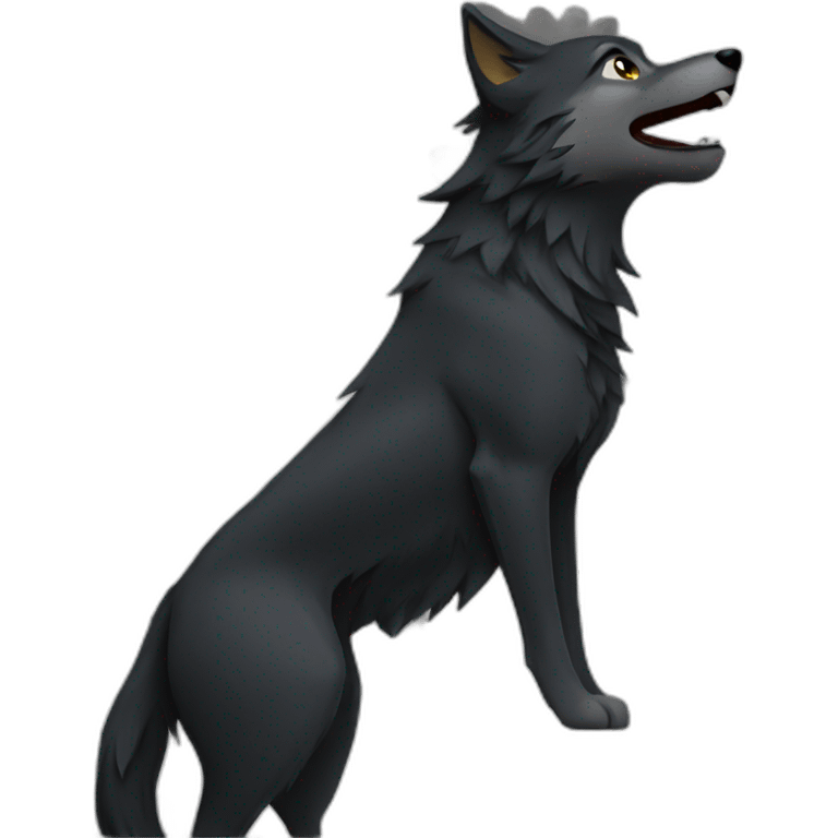 Black wolf howling  emoji