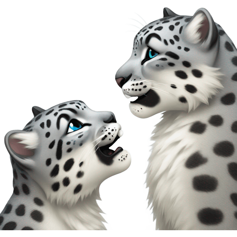 Snow leopard kiss emoji