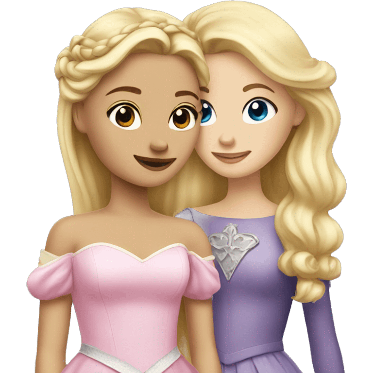 Blonde princess with her frien brunette emoji