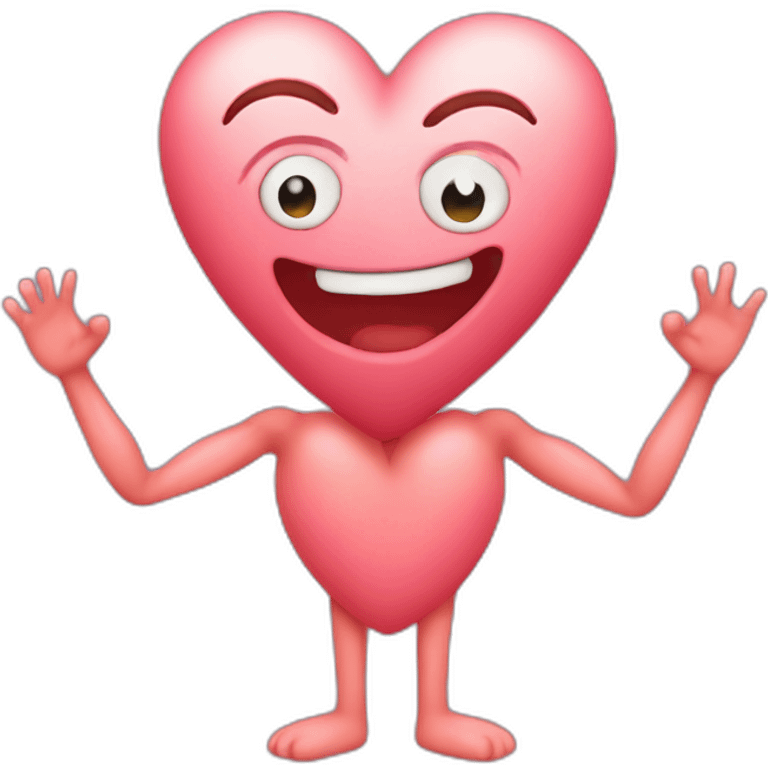 Heart with a face arms and legs emoji