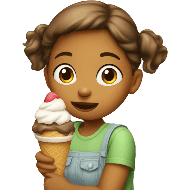 Girl eating icecream emoji