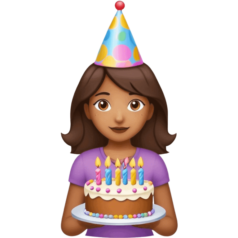 Brown girl birthday emoji