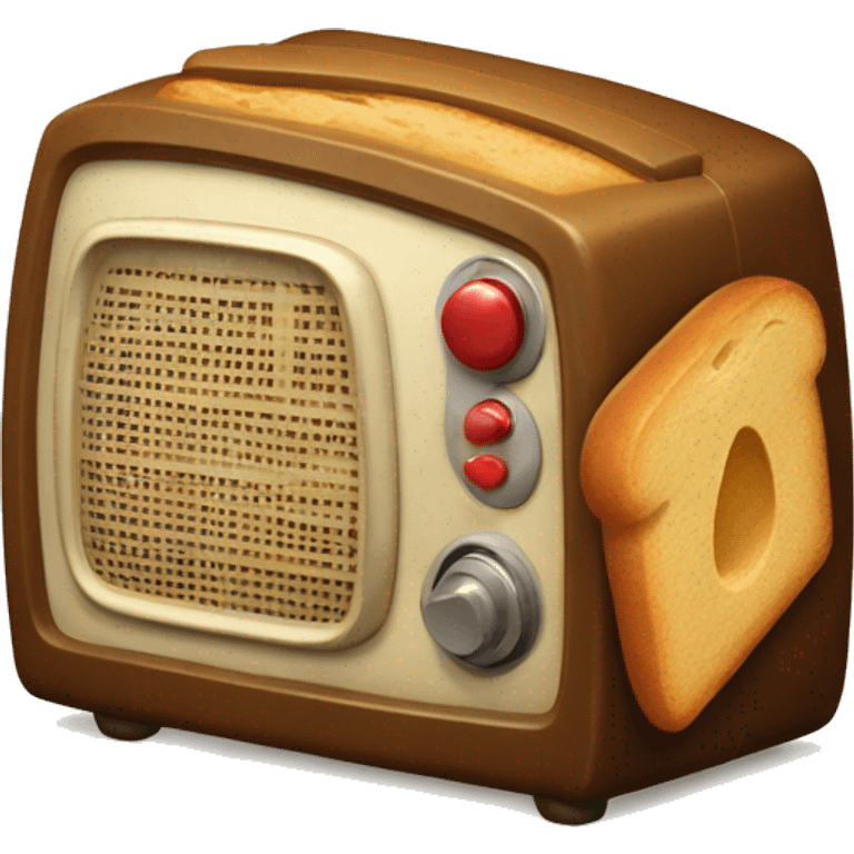 vintege radio and sweet bread emoji