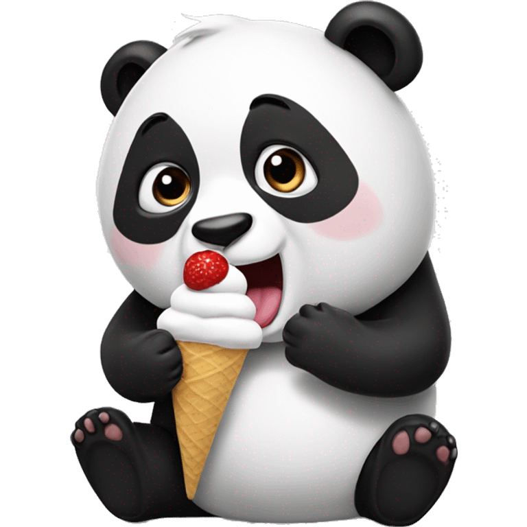 Panda eating ice cream emoji