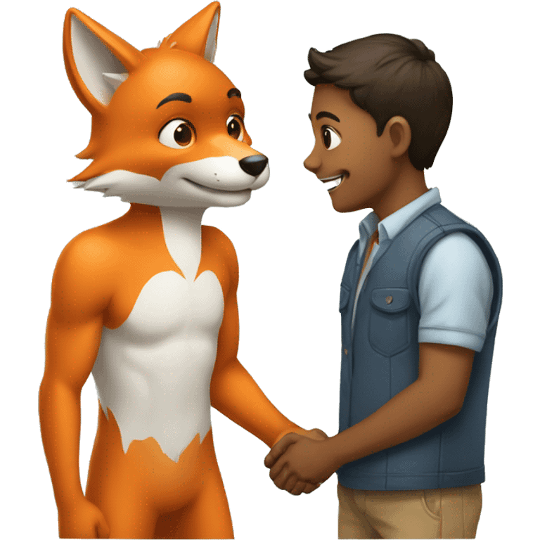 kid and fox handshake emoji