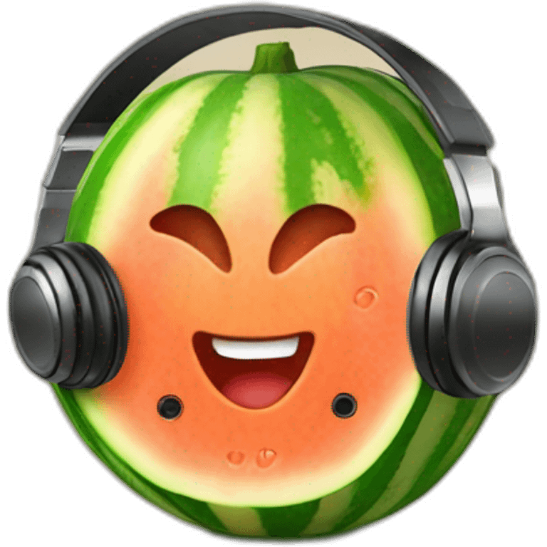 Melon with DJ headset emoji