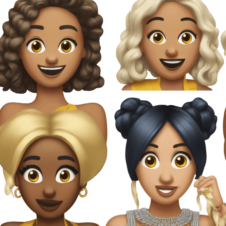 Nikki and cardi b mwahing emoji