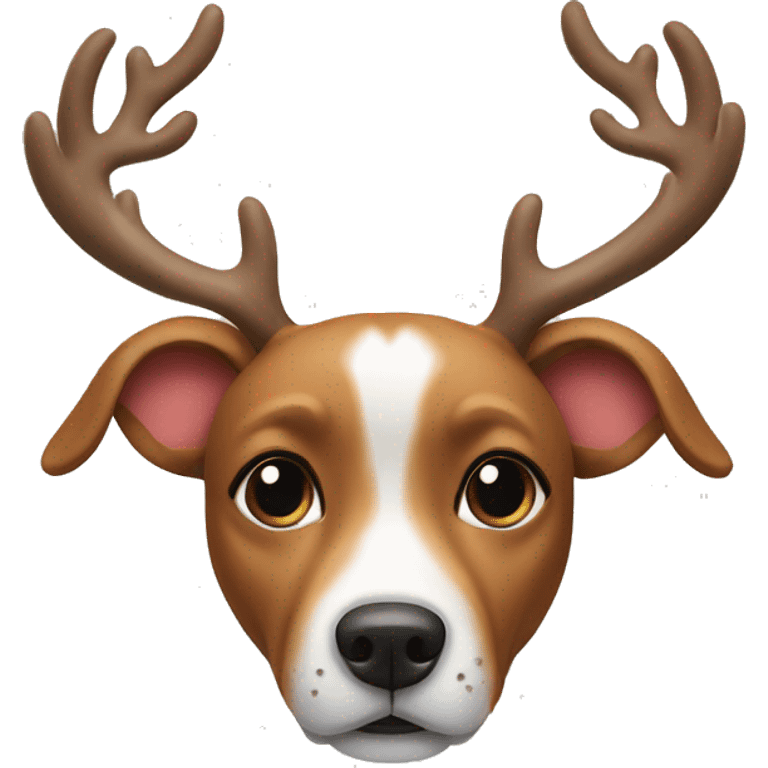 dog with reindeer antlers emoji