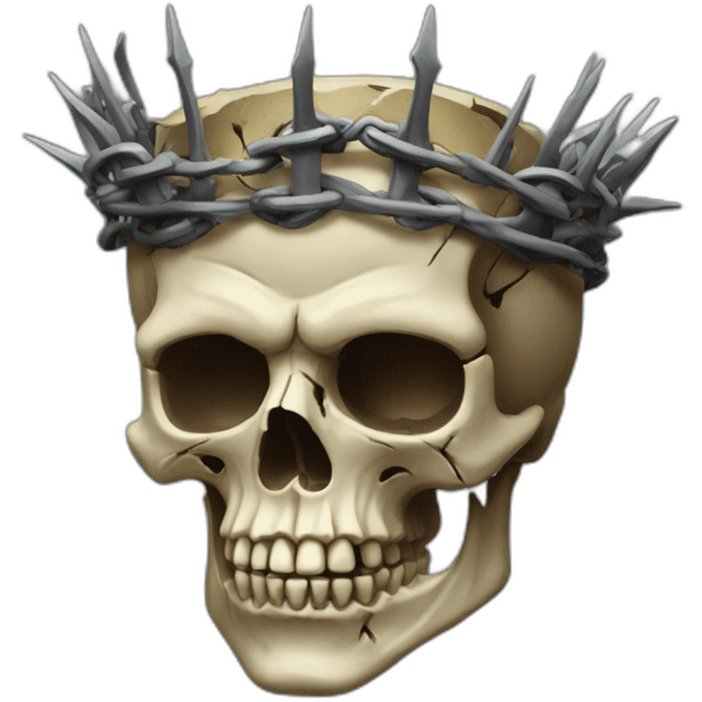 Rugged skull with a crown of thorns emoji