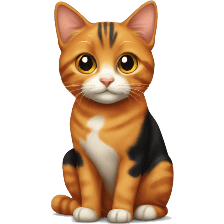 orange tabby and black calico cat  emoji