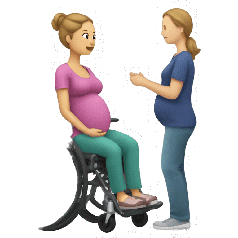 A pregant woman in a wheelchair emoji