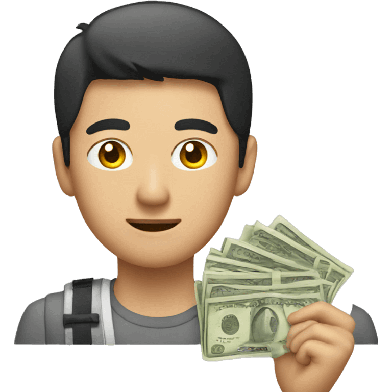 Asian guy with money  emoji