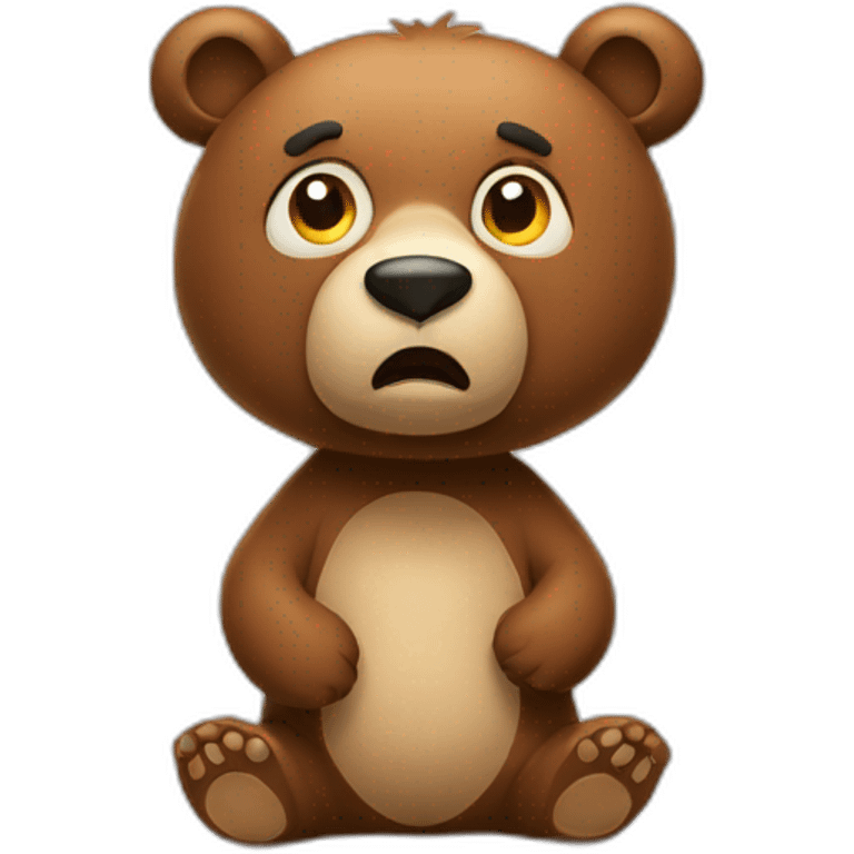 Confused bear thinking emoji