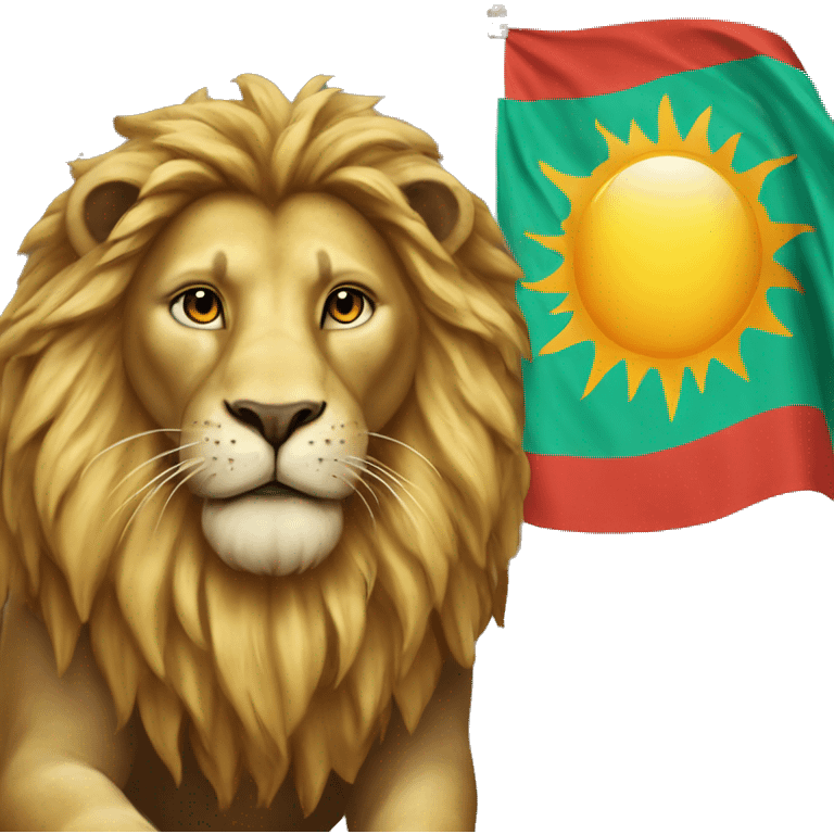 Lion and sun flag of Persia emoji