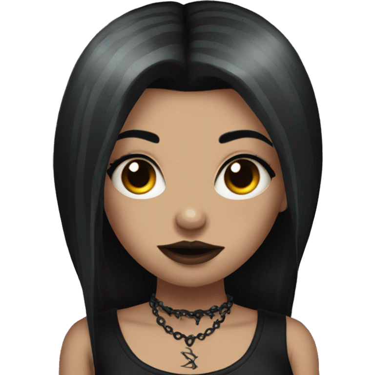 Goth girl with tattoos emoji