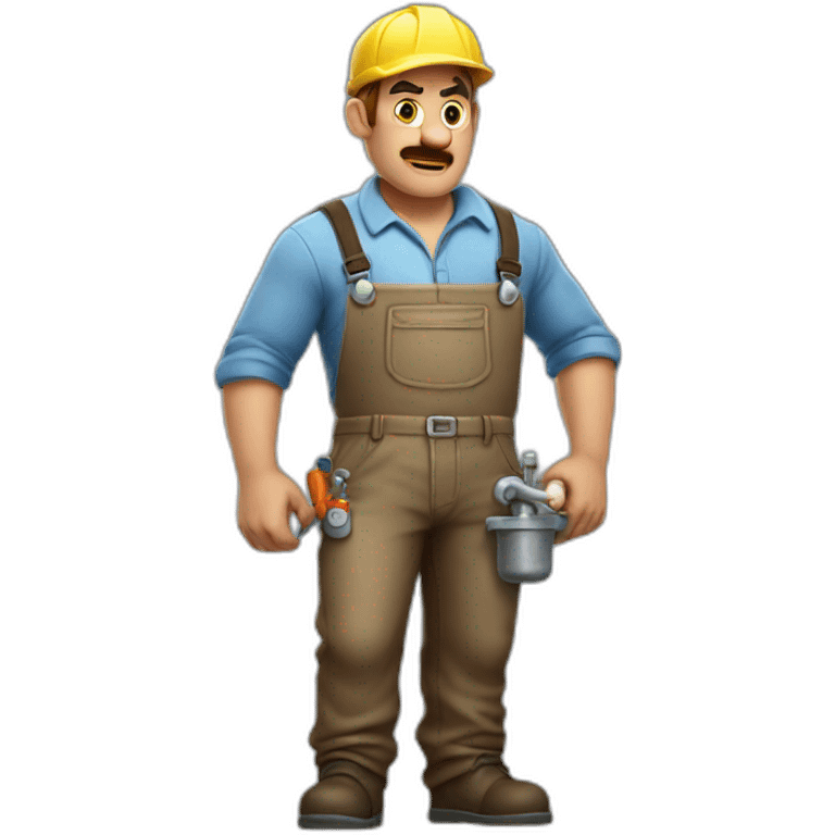 PLUMBER FULL BODY BUT HE IS ANGRY emoji