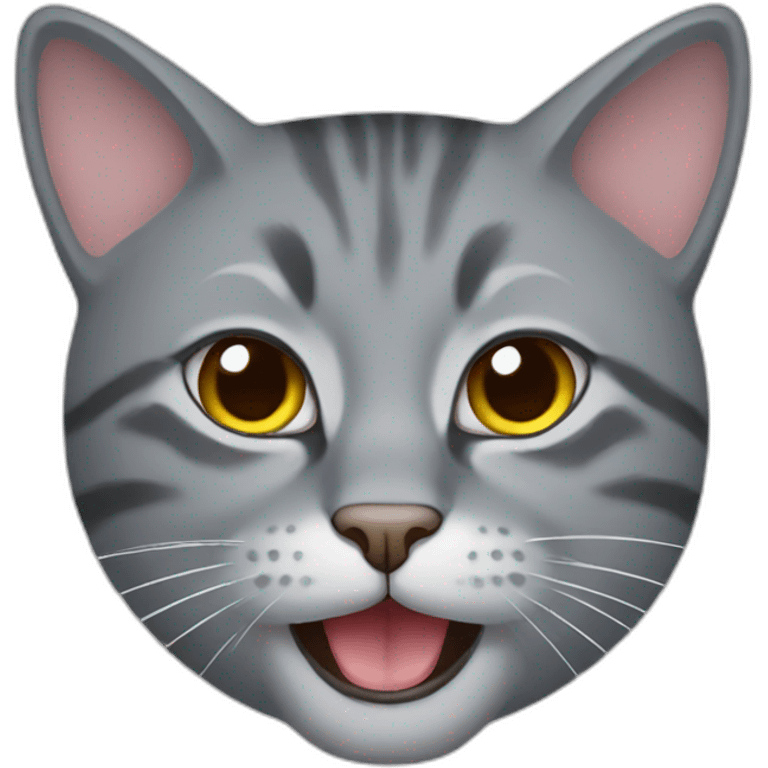 mouth gray cat emoji